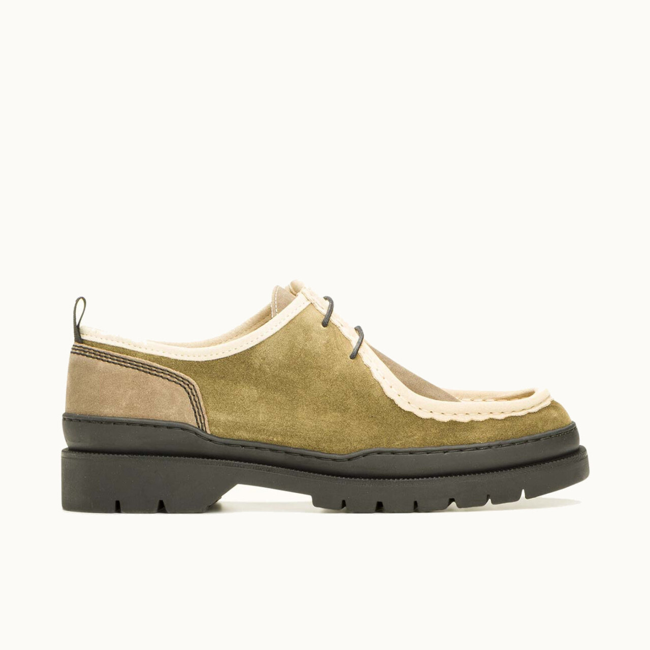 MAJORVCOLORS QI1114H 07 KLEMAN - MAJOR V COLORS KAKI+BEIGE CHAUSSURES VERT