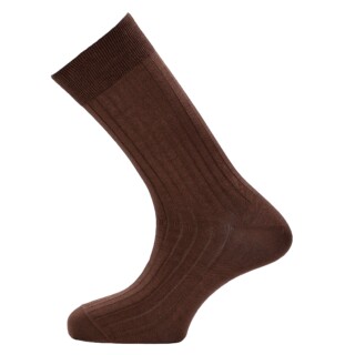 Maison Broussaud - Les fils d’Ecosse – chaussettes homme – coton marron