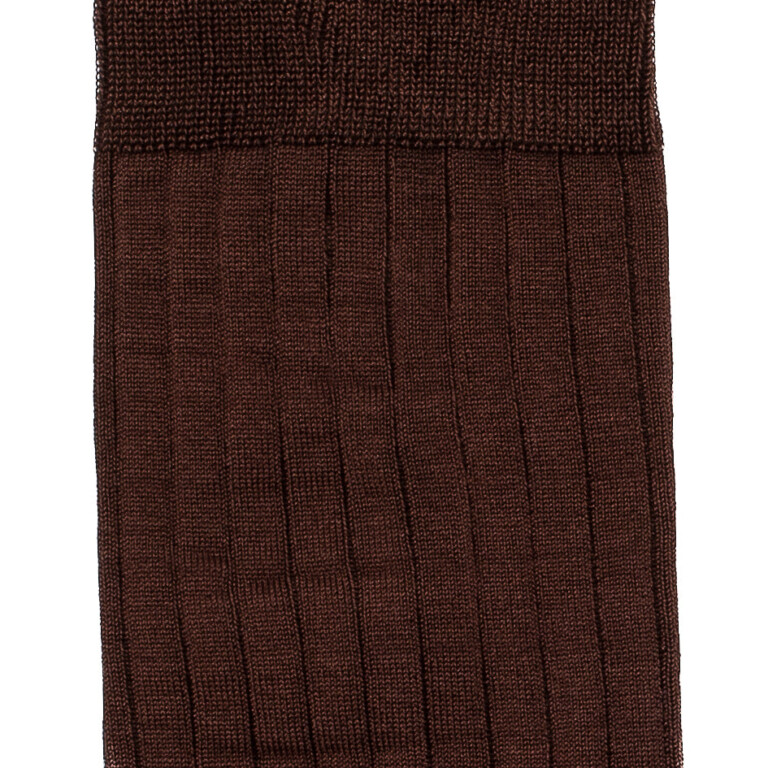 Maison Broussaud - Les fils d'Ecosse - chaussettes homme - coton marron – 43/46 / MARRON