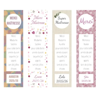 L’Atelier BABY’SPHERE - Marque page maîtresse à personnaliser avec du texte
