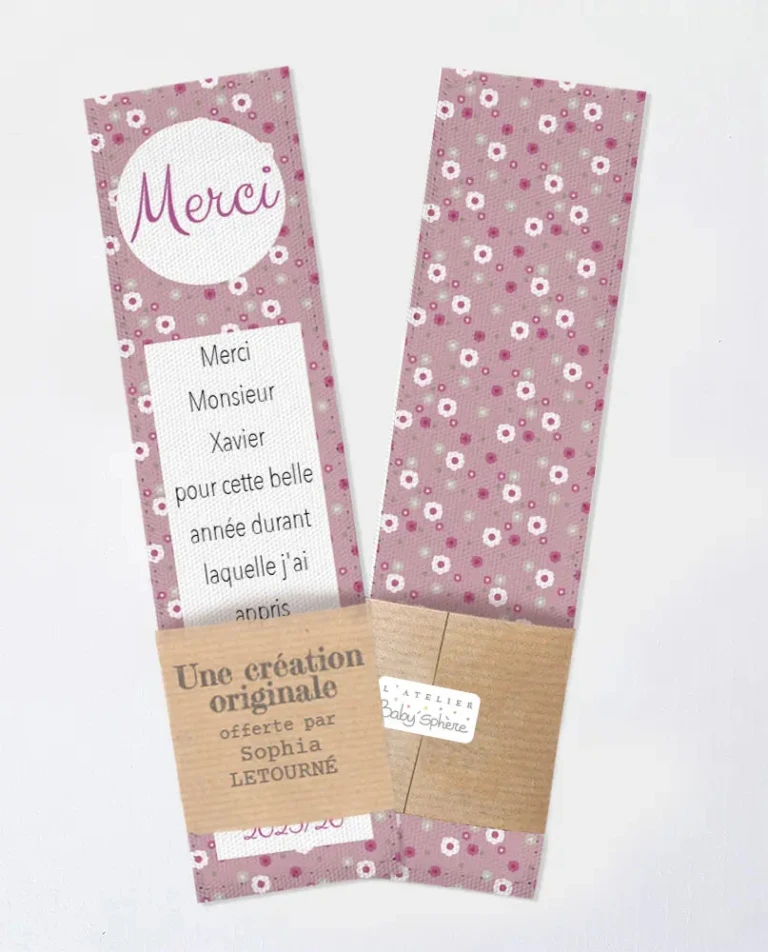 Atelier Baby’Sphère - Marque page maîtresse à personnaliser avec du texte