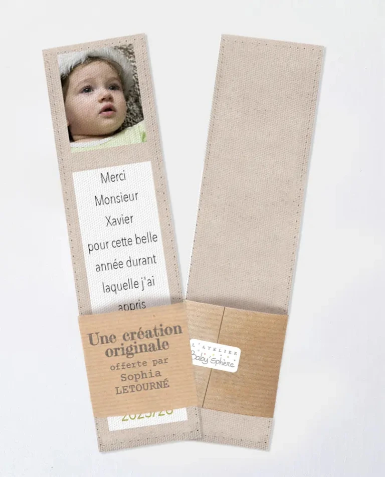 Atelier Baby’Sphère - Marque page maître(sse) à personnaliser avec texte et photo