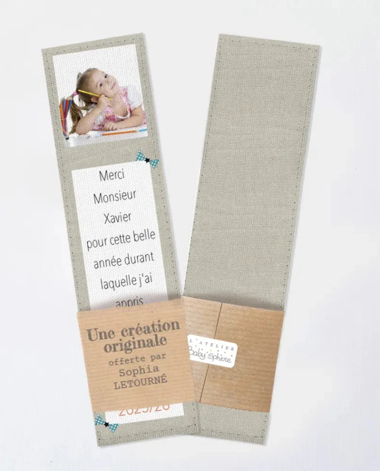 Atelier Baby’Sphère - Marque page maître(sse) à personnaliser avec texte et photo