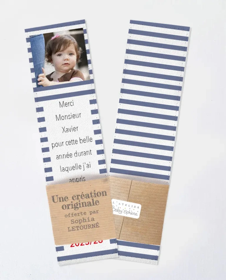 Atelier Baby’Sphère - Marque page maître(sse) à personnaliser avec texte et photo