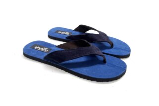 Airplum - NOE tong cuir bleu homme