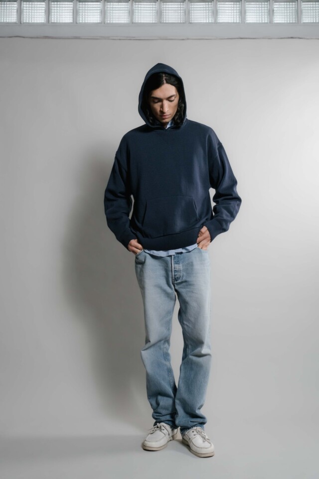 Nitto Knitwear - Pull Sevan Capuche - Marine – XL