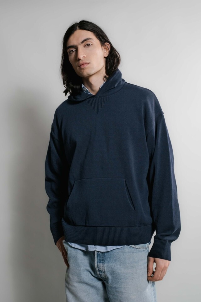 Nitto Knitwear - Pull Sevan Capuche - Marine – XL