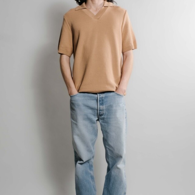 Nitto Knitwear - Agop Polo - Camel – M