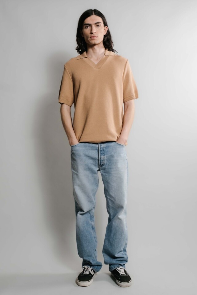 Nitto Knitwear - Agop Polo - Camel – M