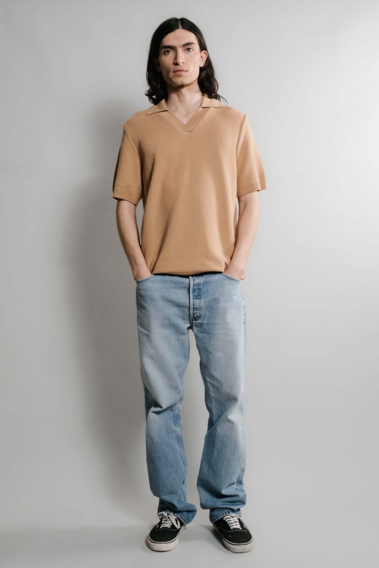 Nitto Knitwear - Agop Polo - Camel – M
