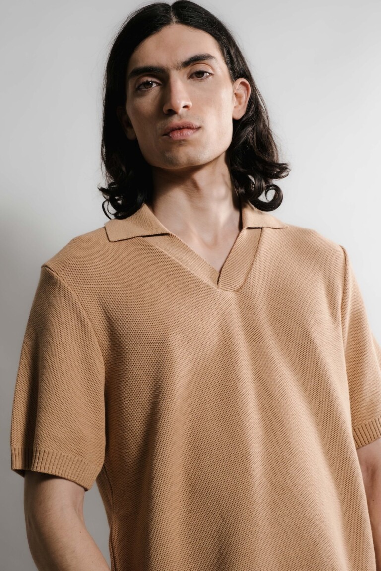 Nittoete202611484 Nitto Knitwear - Agop Polo - Camel – M