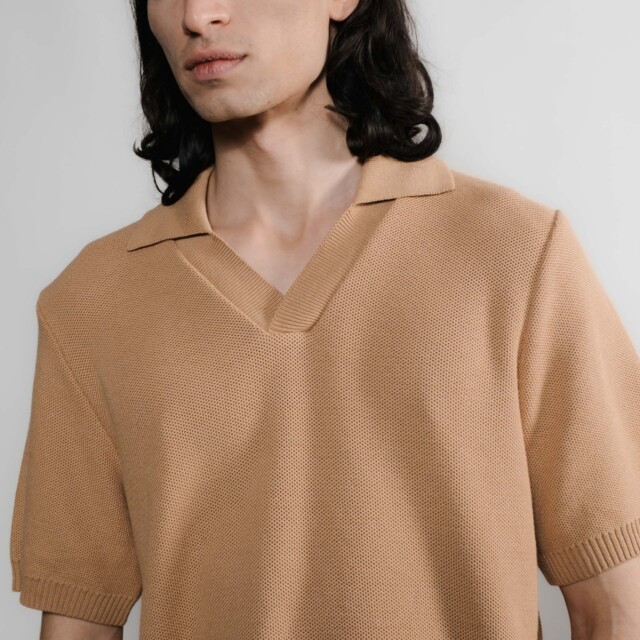 Nitto Knitwear - Agop Polo - Camel – M