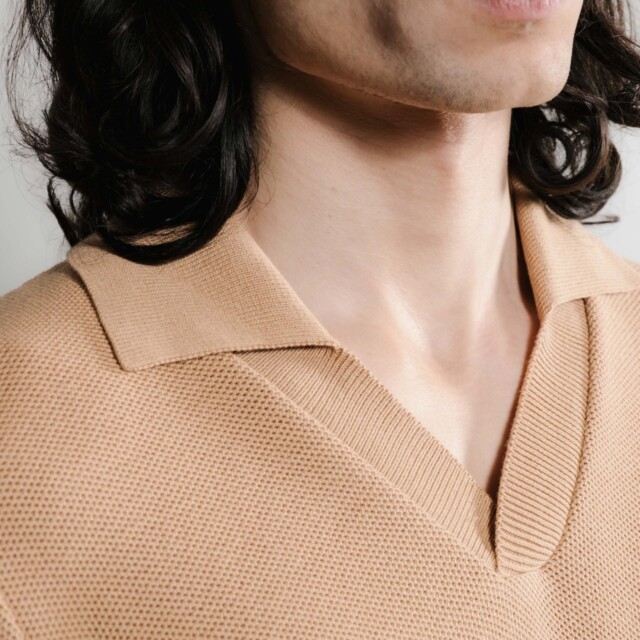 Nitto Knitwear - Agop Polo - Camel – M