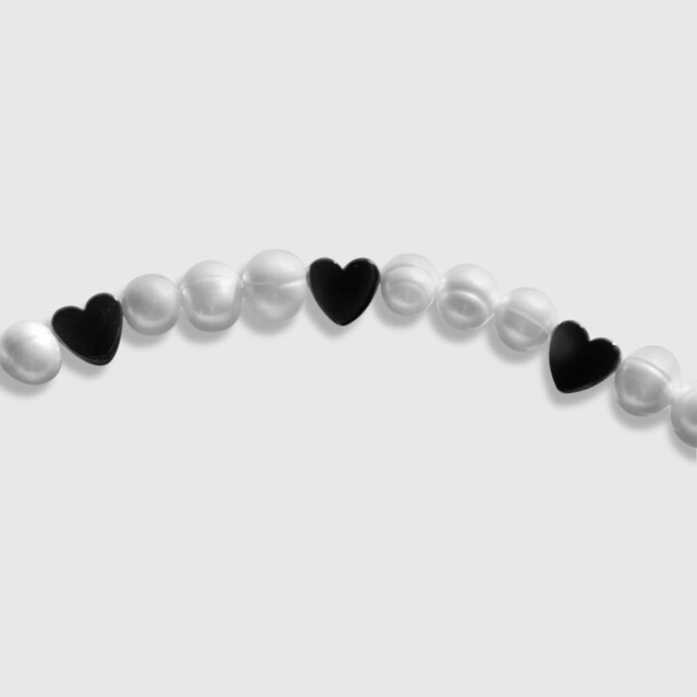 NEIJE - Collier Pigalle Perles de Culture et Hématite Coeurs – 50 cm + extension de 5 cm