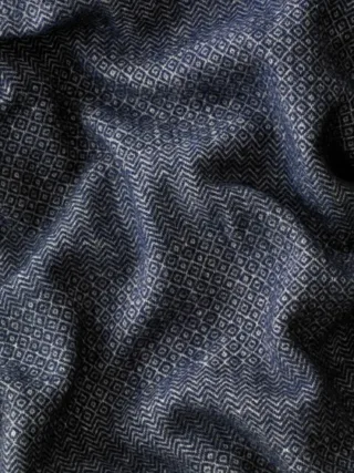 Waro - Plaid Laine Faux Unis marine