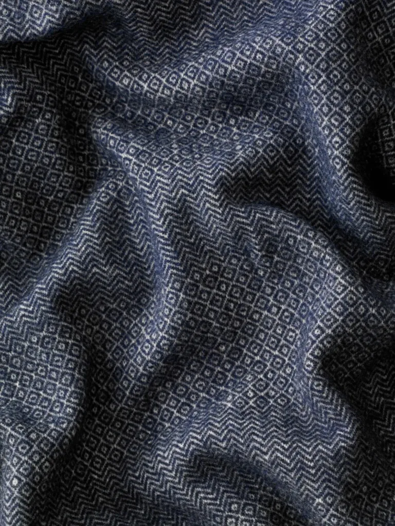 Waro - Plaid Laine Faux Unis marine