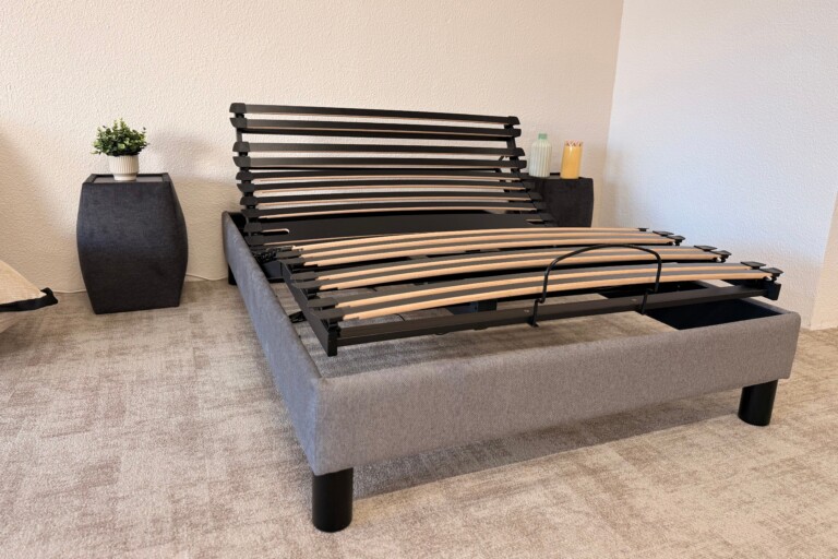 Naturlatt - Sommier Électrique monocouchage - fabrication artisanale française – 140x200cm - 2 personnes / Beige / Chêne naturel