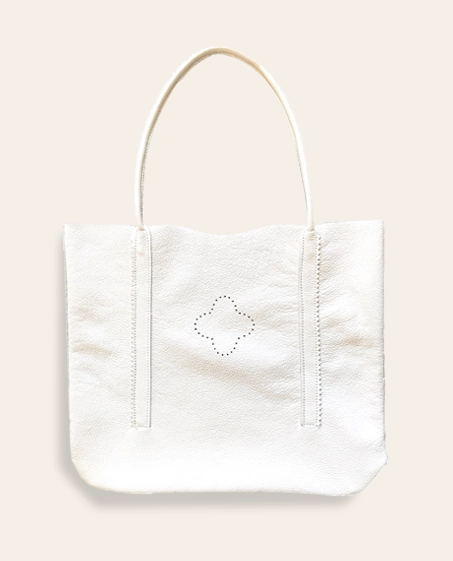 Couleur Tong - Sac Cuir LAIS Blanc