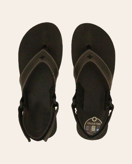 Couleur Tong - Sandales Cuir VERCORS Chocolat – 40-41