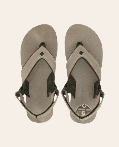 Couleur Tong - Sandales Cuir VERCORS Taupe – 40-41