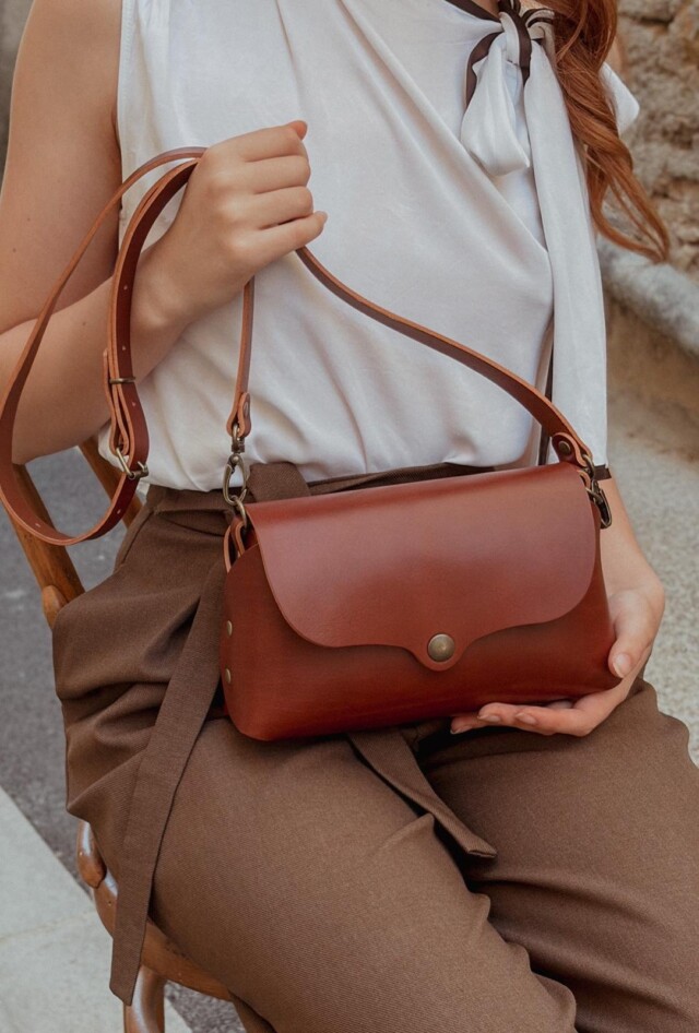 Sac en Cuir Marron Foncé – Candice par la marque Maison Rottier Maison Rottier - Sac en Cuir Marron Foncé – Candice