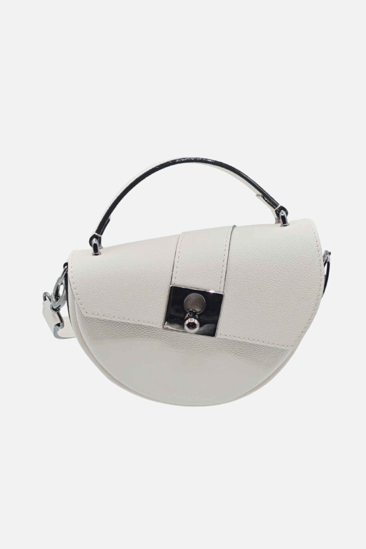 Sac demi lune blanc Nodie's - Côme - blanc grainé