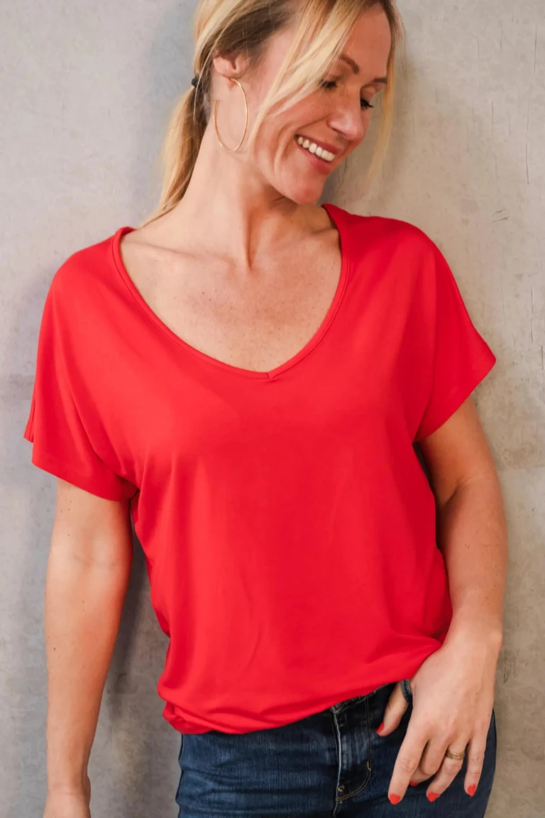 Thelma Rose - Top fluide col V Sam – T3 / Bleu marine