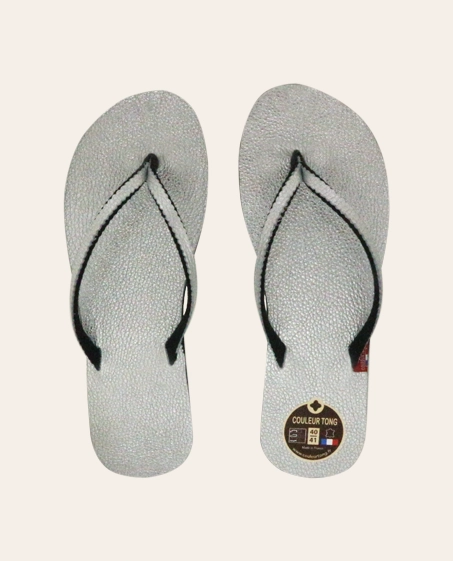 Couleur Tong - Tong Cuir Métallisé BB Argent – 40-41