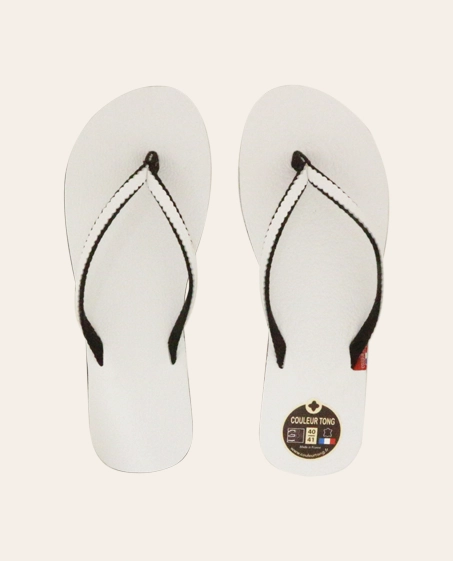 Couleur Tong - Tong Cuir Grainé BB Blanc – 40-41