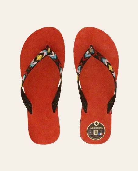 Couleur Tong - Tong Cuir MAYA Corail – 40-41