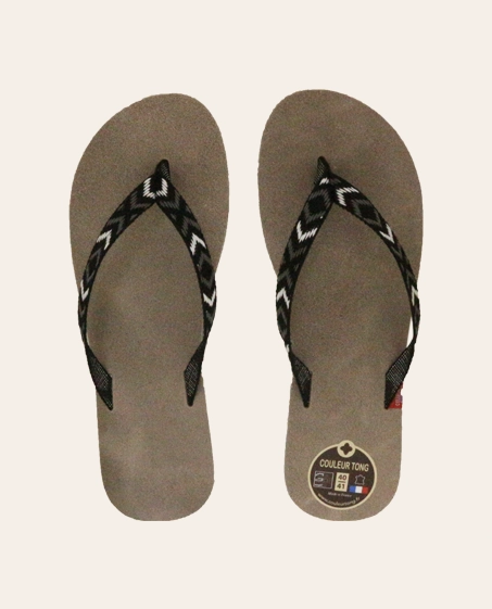 Couleur Tong - Tong Cuir MAYA Taupe – 40-41