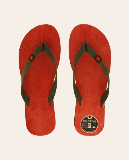Couleur Tong - Tong Cuir MOOREA Corail – 40-41