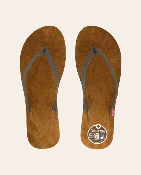 Couleur Tong - Tong Cuir PLUME Sable – 40-41