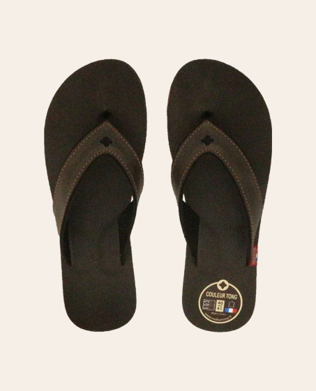 Couleur Tong - Tong Cuir SPERONE Choco/orange – 40-41