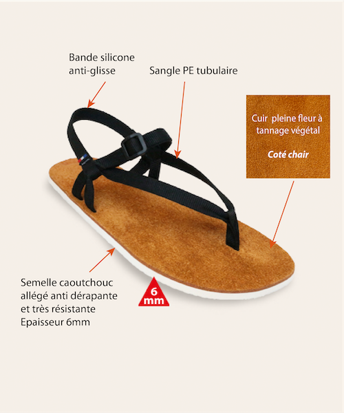 Couleur Tong - Sandales Cuir TRAIL Marron – 46-47