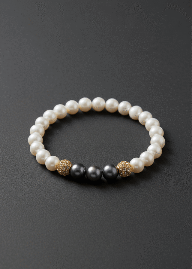 NEIJE - Bracelet Eclipse Perles d’eau douce et Or Jaune