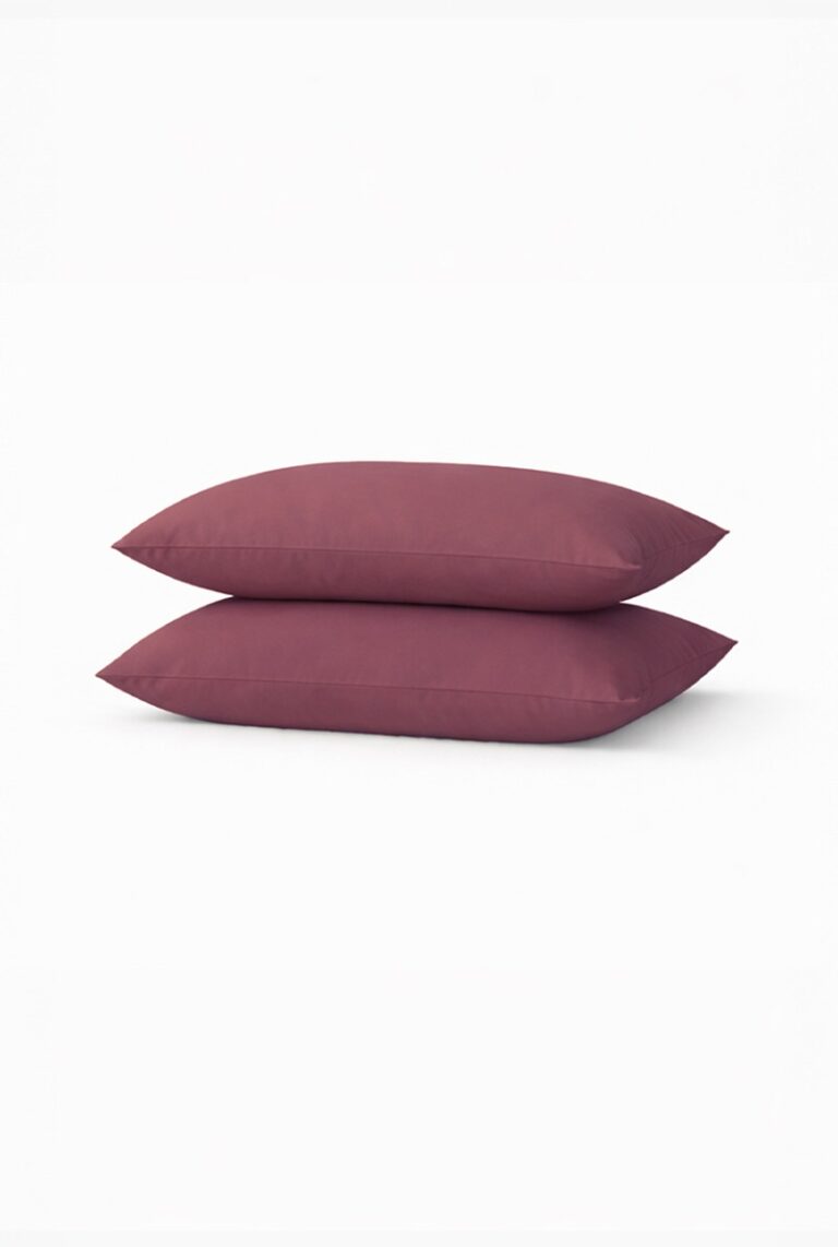 A demain - Lot de 2 taies en percale de coton biologique 50x75 - Prune