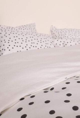 À DEMAIN – Le linge français - Parure en percale de coton biologique Le Pois Anthracite