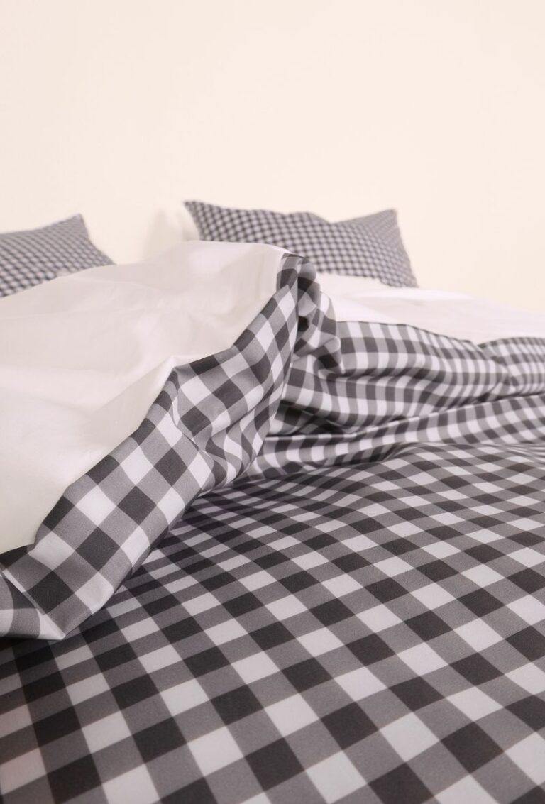 A demain - Parure en percale de coton biologique Le Vichy Anthracite