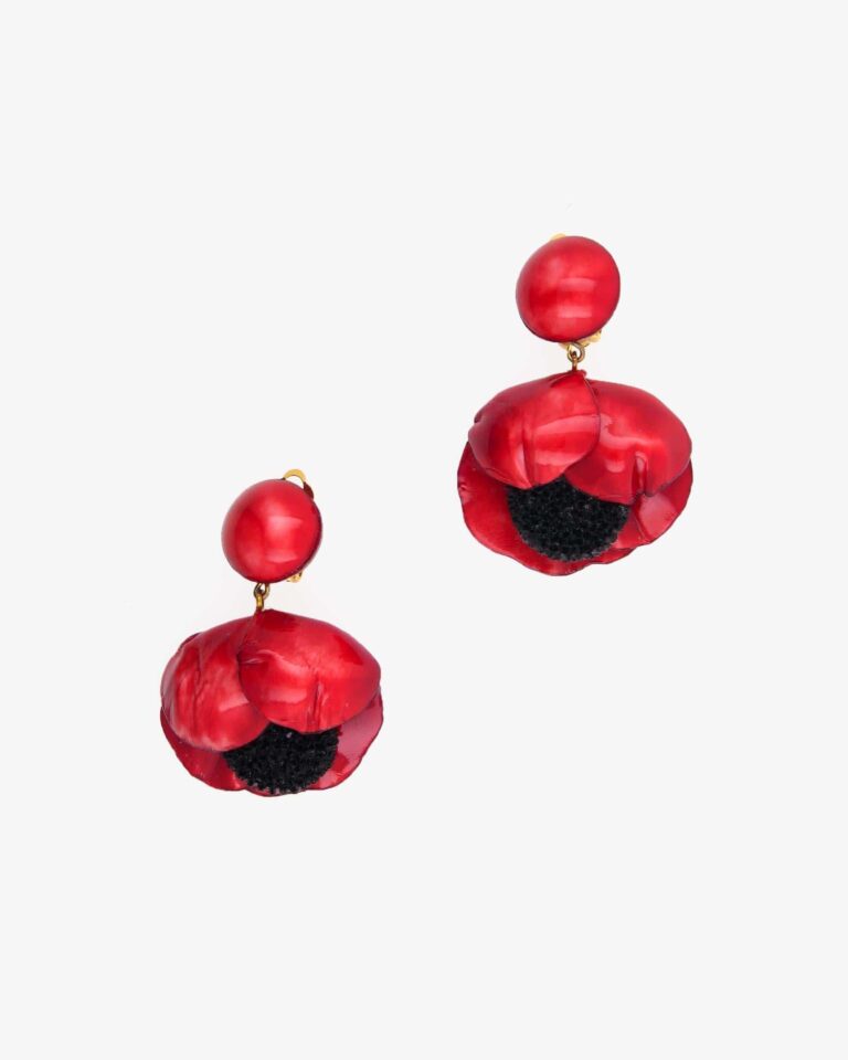 Ciléa Paris - Boucles d'oreilles pendantes Agnès – Rose indien / Dormeuse (Oreilles percées)