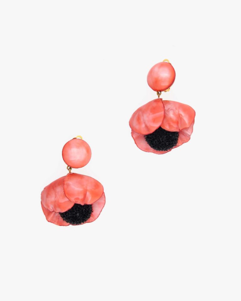 Ciléa Paris - Boucles d'oreilles pendantes Agnès – Rose indien / Dormeuse (Oreilles percées)