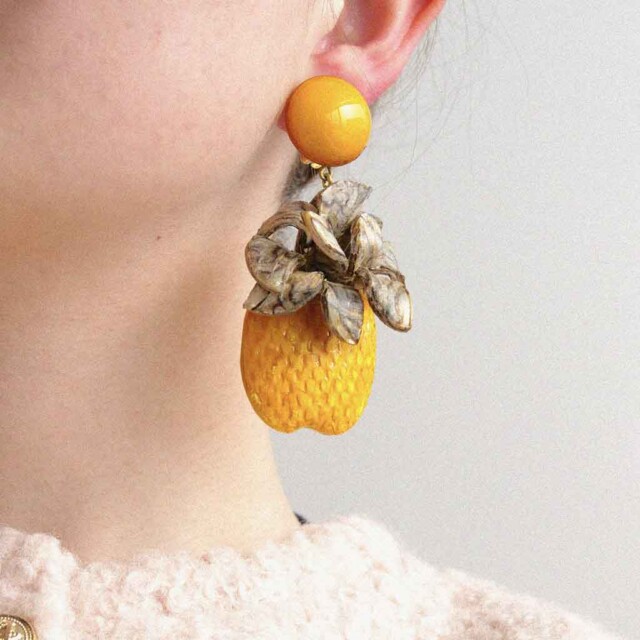 Ciléa Bijoux - Boucles d'oreilles pendantes Ananas - Maxi – Tiges (oreilles percées)