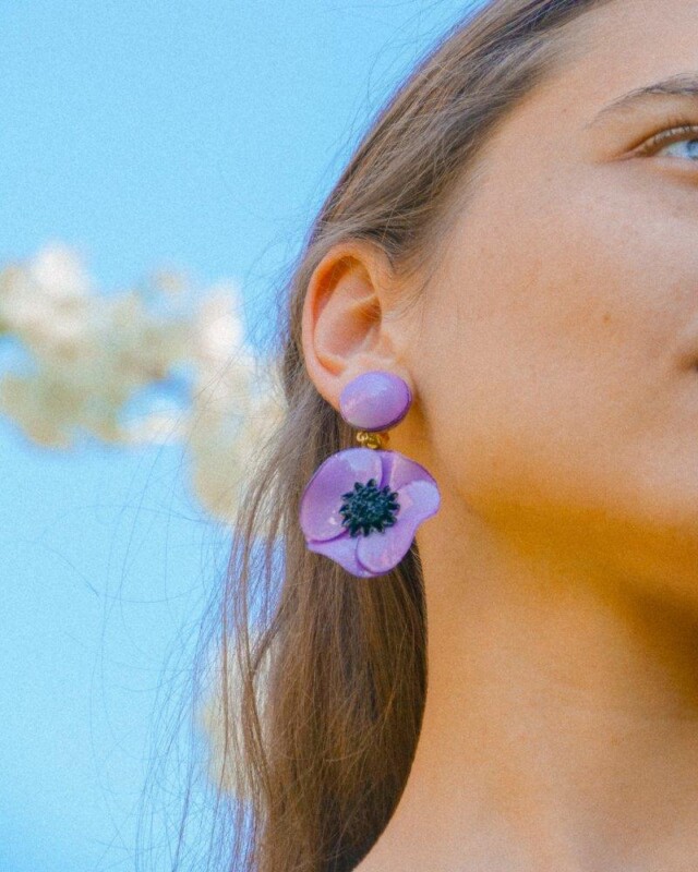 Ciléa Paris - Boucle d’oreille longue Anémone – Petit