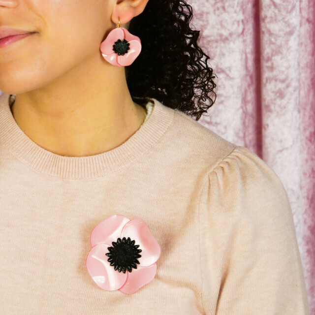 Ciléa Paris - Broche Anémone - Grand – Noir