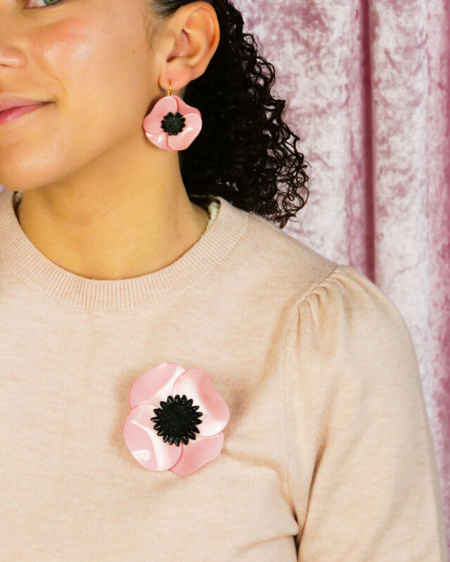 Ciléa Paris - Broche Anémone - Grand – Noir