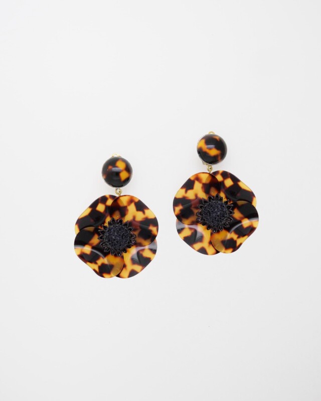 Ciléa Paris - Boucles d'oreilles pendantes Anémone - Grand – Tige (Oreilles percées) / Vert