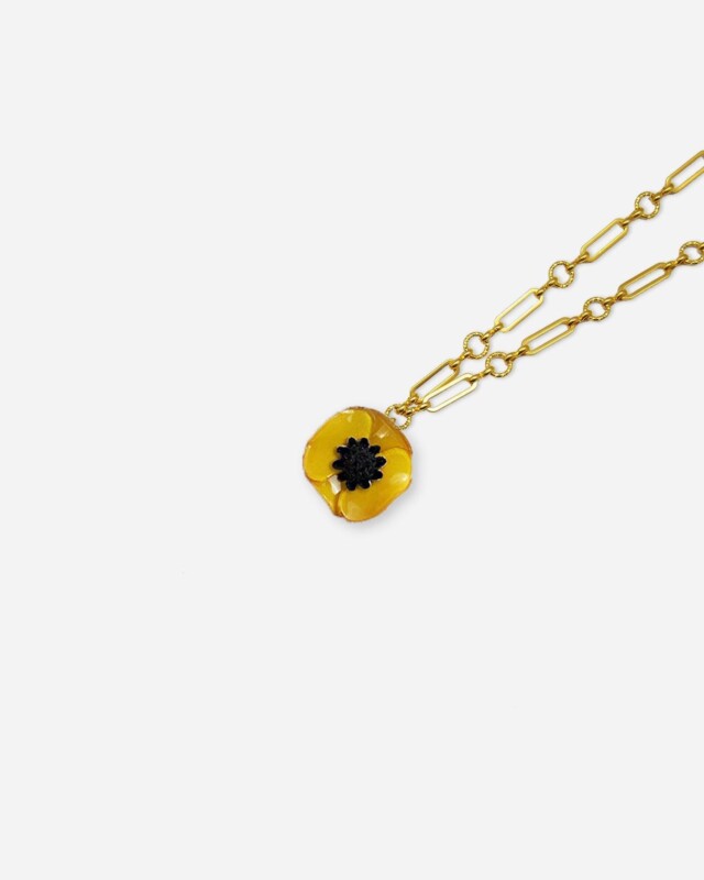 Ciléa Paris - Pendentif Anémone - Mini – Je ne veux pas la chaîne / Noir