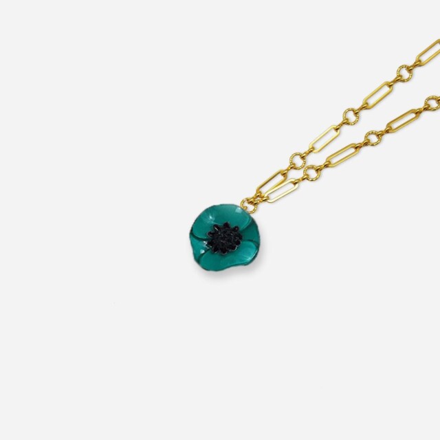 Ciléa Paris - Pendentif Anémone - Mini – Je ne veux pas la chaîne / Noir