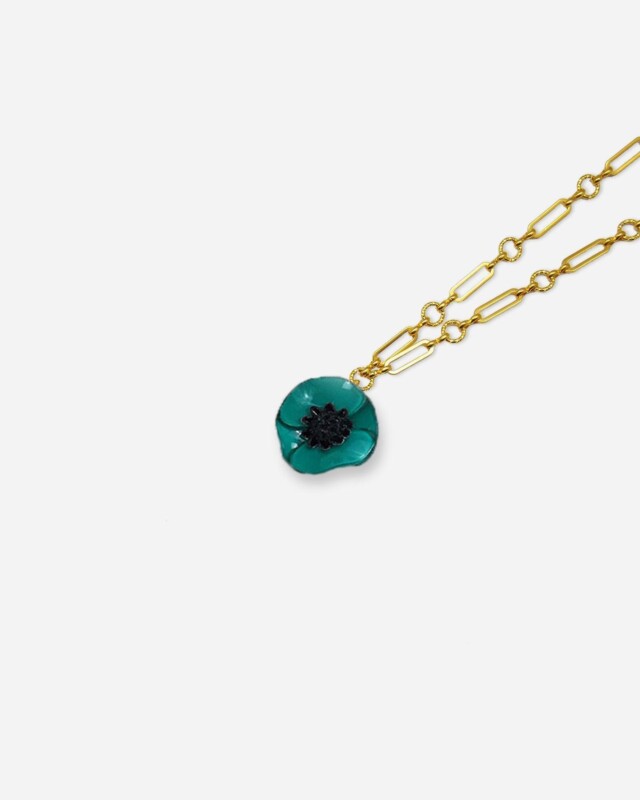 Ciléa Paris - Pendentif Anémone - Mini – Je ne veux pas la chaîne / Noir