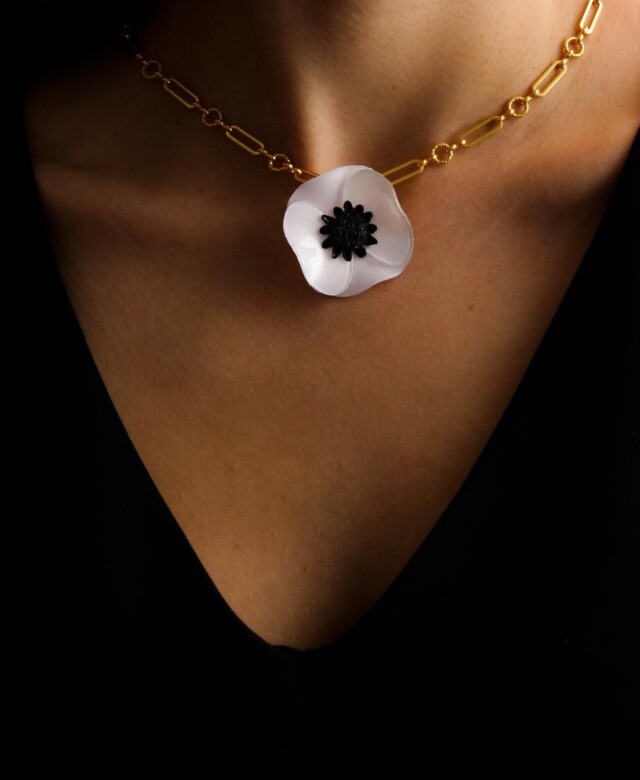 Ciléa Paris - Pendentif Anémone - Petit – Je ne veux pas la chaîne / Lavande